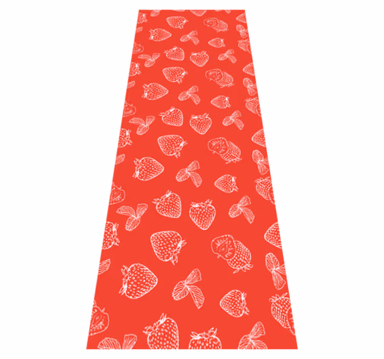 Tapis vinyle cuisine motif fraise sans couture - TenStickers