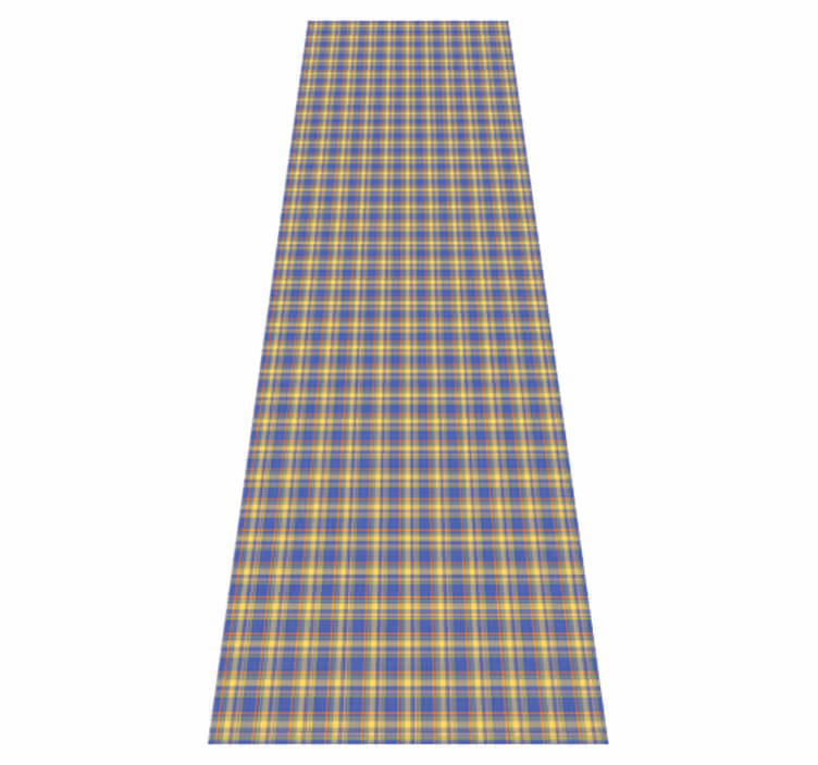 Tapis vinyle cuisine motif tartan bleu - TenStickers