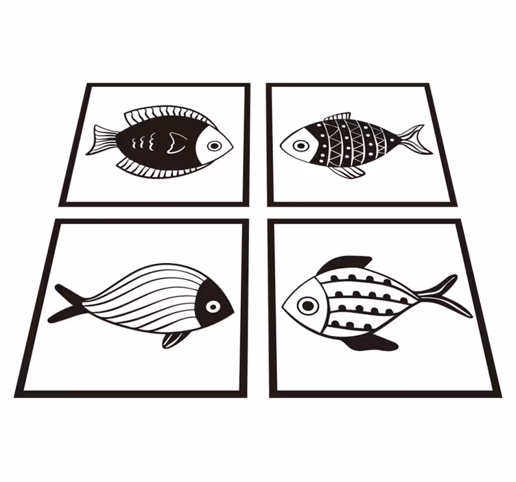 Tapis vinyle salle de bain motif poissons magnifiques - TenStickers