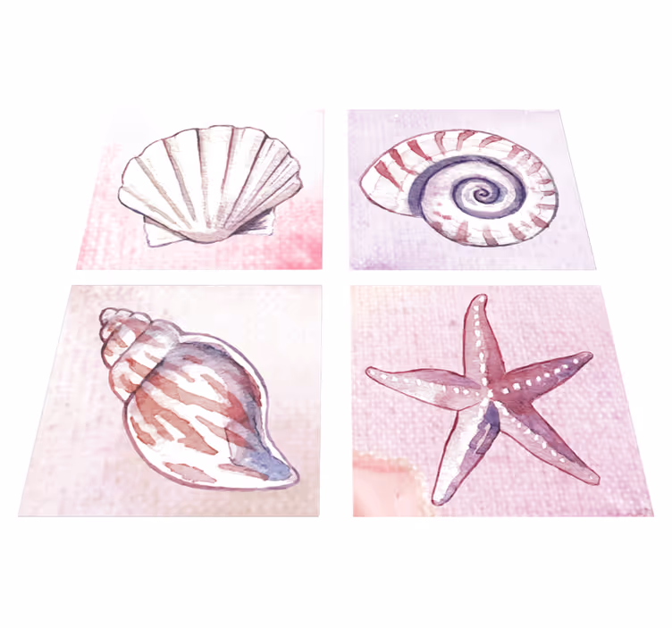 Tapis vinyle salle de bain carreaux de vie marine - TenStickers