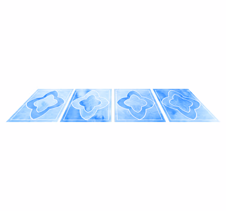 Tapis vinyle salle de bain mosaïque bleu - TenStickers