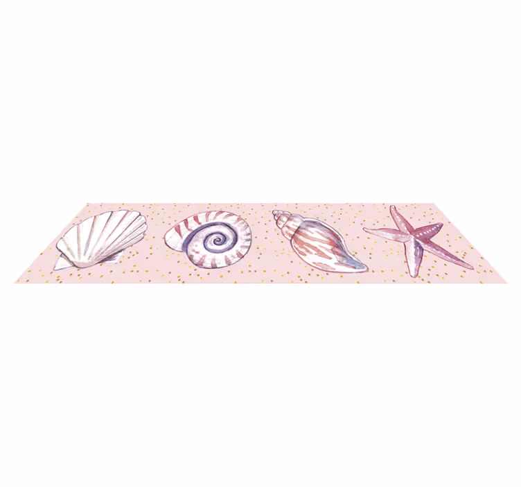 Tapis vinyle salle de bain décor marin bordure - TenStickers