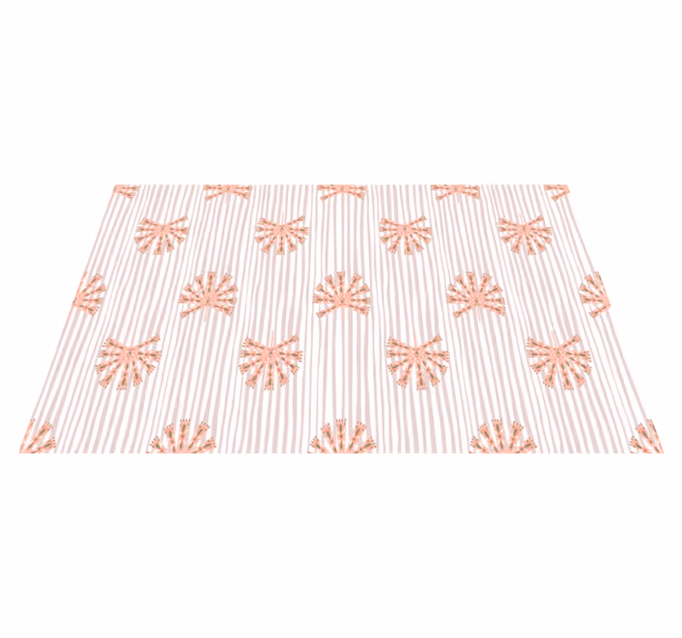 Tapis vinyle fleurs et plantes motif floral rose pastel - TenStickers