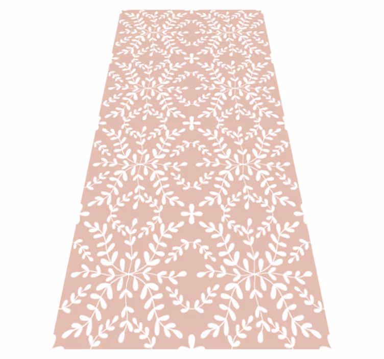 Tapis vinyle fleurs et plantes motifs feuilles vintage - TenStickers
