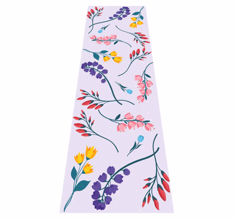 Tapis vinyle fleurs et plantes jardin minimaliste - TenStickers