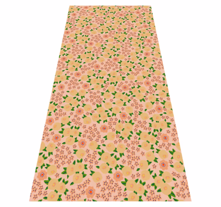 Tapis vinyle fleurs et plantes motif floral original pêches - TenStickers