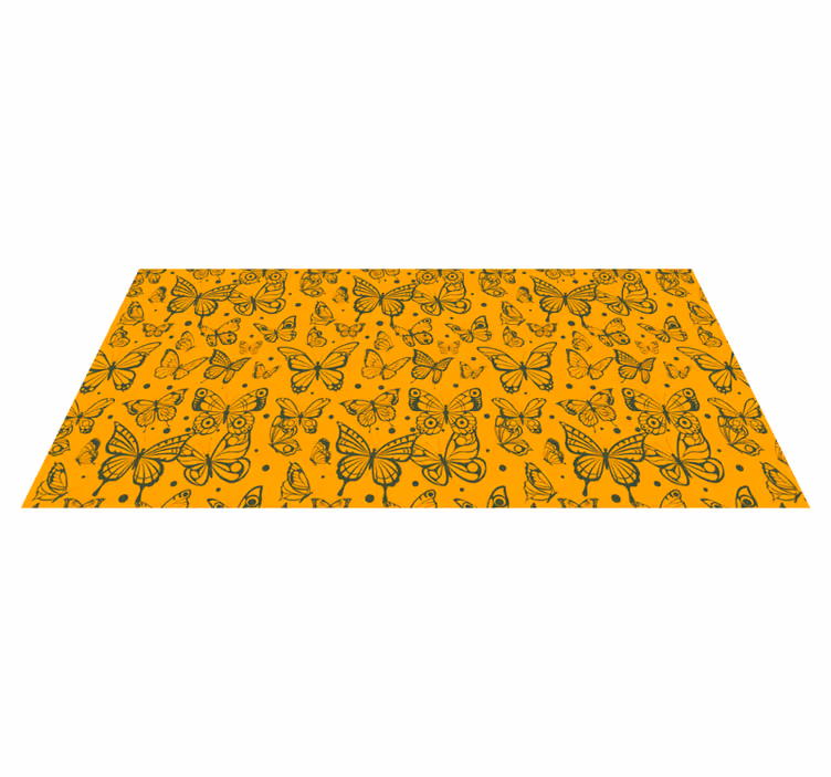 Tapis vinyle fleurs et plantes fond papillon et plantes - TenStickers