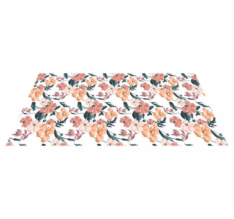 Tapis vinyle fleurs et plantes motif fleuri - TenStickers