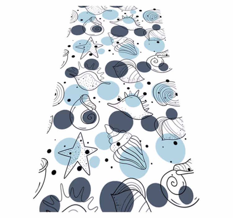 Tapis vinyle fleurs et plantes motifs coquillages élégants - TenStickers
