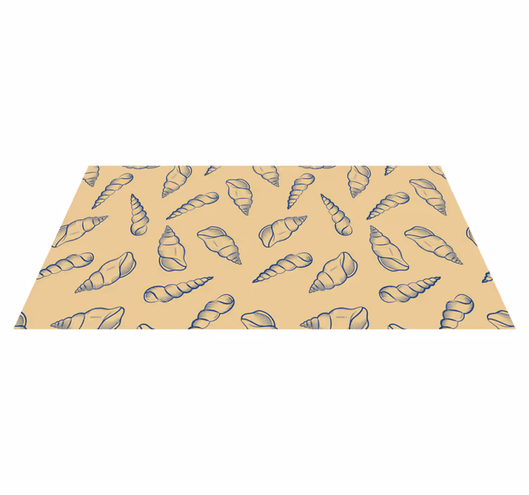 Tapis vinyle fleurs et plantes motif coquillage - TenStickers