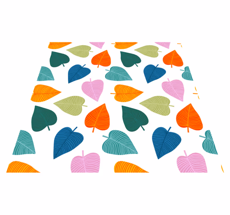 Tapis vinyle fleurs et plantes motifs de feuilles vives - TenStickers