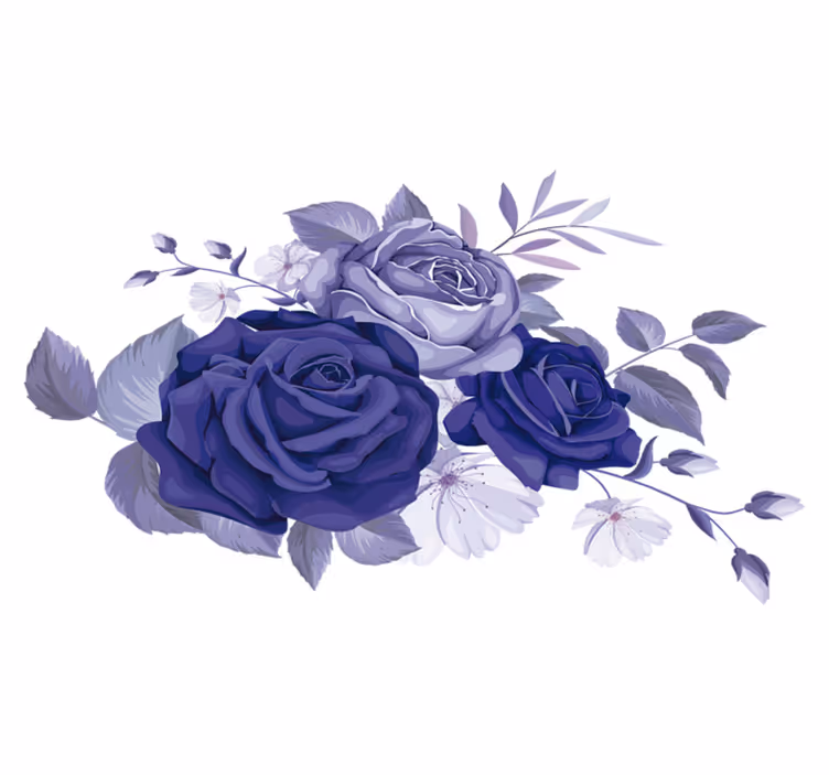 Tapis vinyle fleurs et plantes roses pourpres Élégantes - TenStickers
