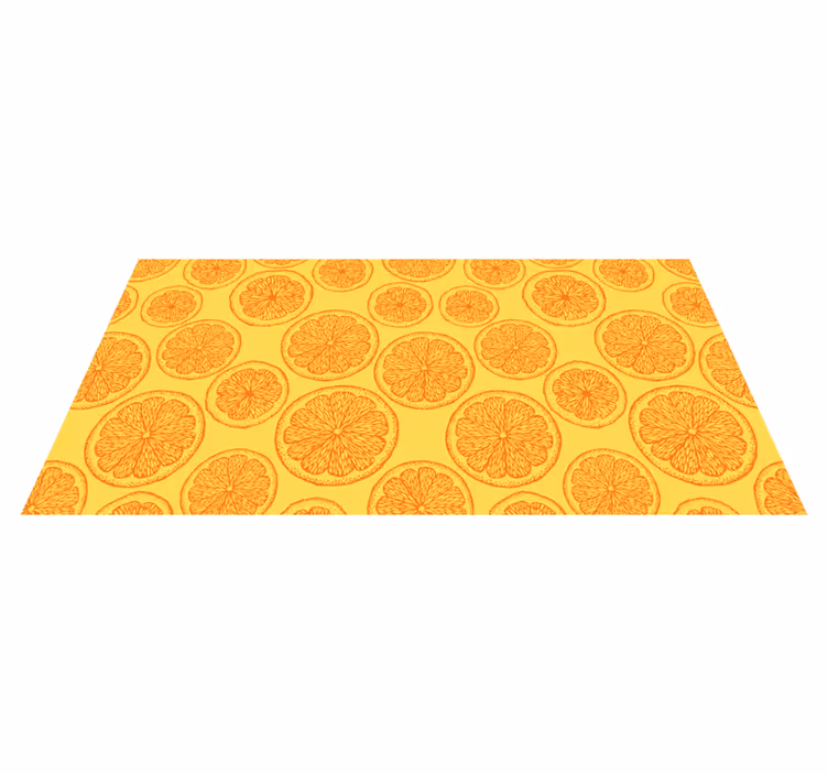 Tapis vinyle fleurs et plantes motif tranche d'agrumes - TenStickers