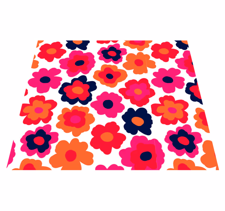 Tapis vinyle chambre coquelicot rouge - TenStickers