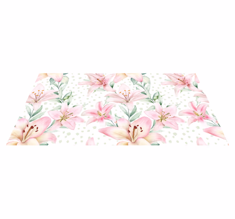 Tapis vinyle chambre motifs de lys élégants - TenStickers