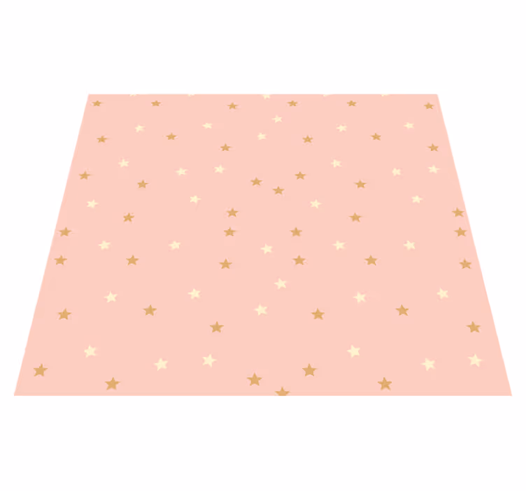Tapis vinyle étoile étoiles dorées sur fond rose - TenStickers