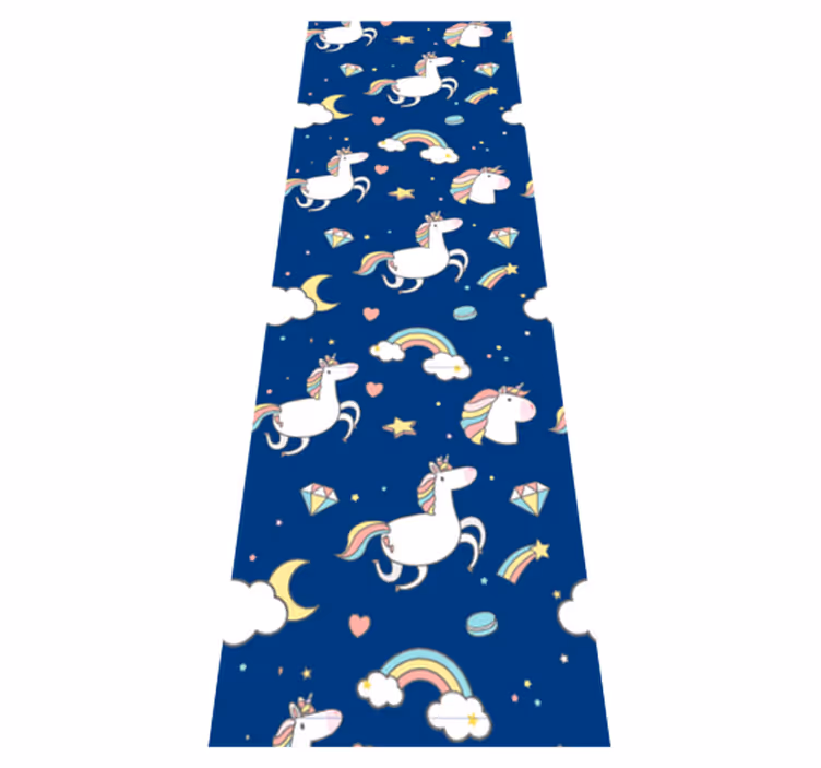 Tapis vinyle étoile motif licorne et arc-en-ciel - TenStickers