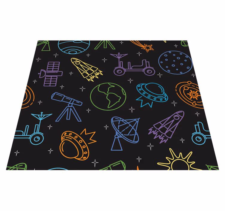 Tapis vinyle étoile icônes spatiales - TenStickers