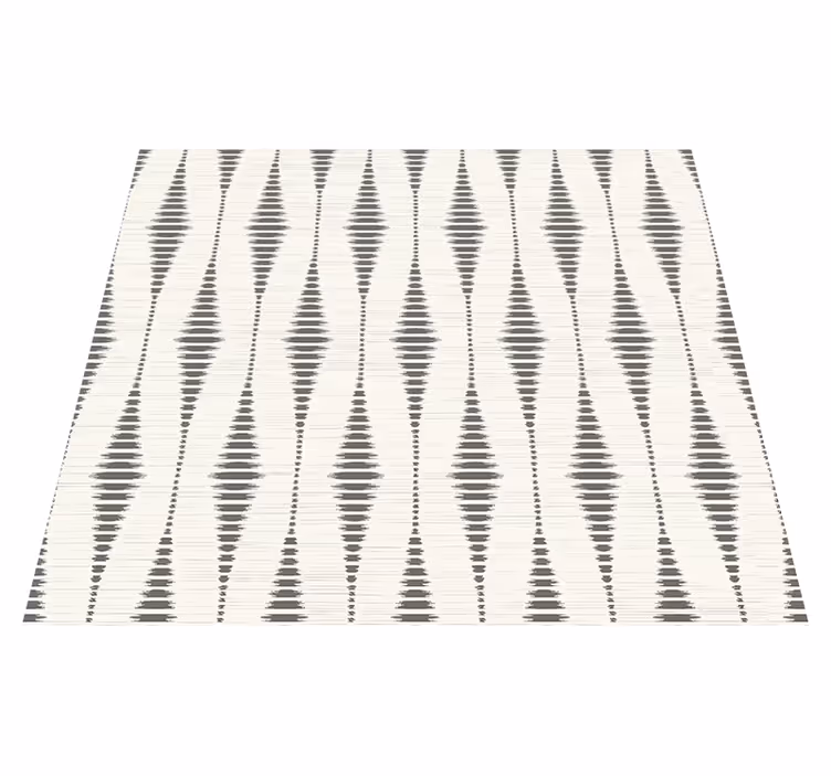 Tapis vinyles géométriques rabaul ikat gris et beige - TenStickers