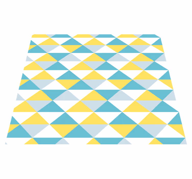 Tapis vinyles géométriques jaune et nuances de bleu - TenStickers