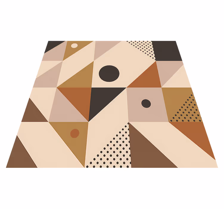 Tapis vinyles géométriques patchwork marron - TenStickers