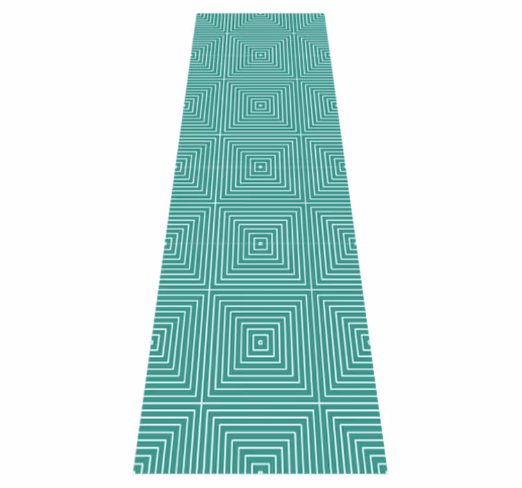 Tapis vinyles géométriques motif carrés verts - TenStickers