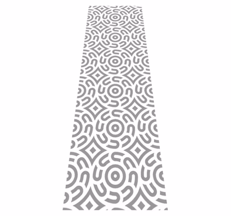Tapis vinyles géométriques motif géométrique blanc cercles - TenStickers