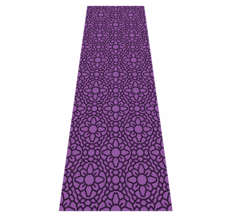 Tapis vinyles géométriques fleurs violettes rondes - TenStickers