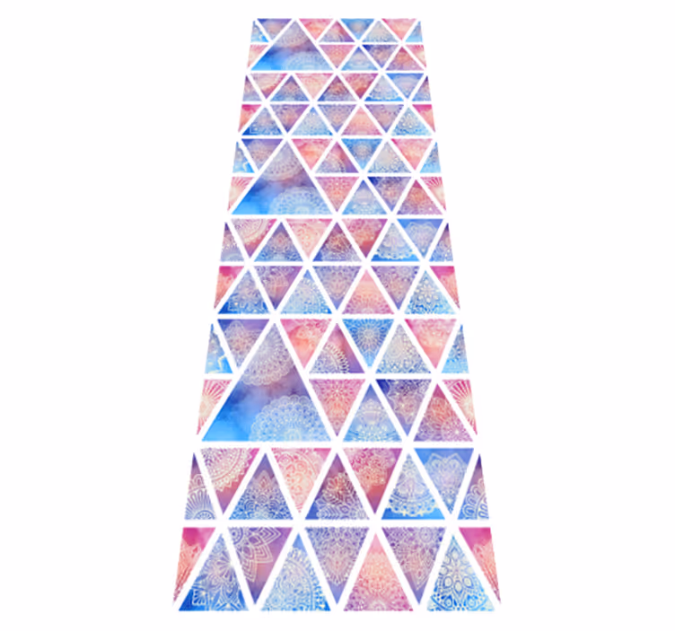 Tapis vinyles géométriques triangles floraux ethniques - TenStickers