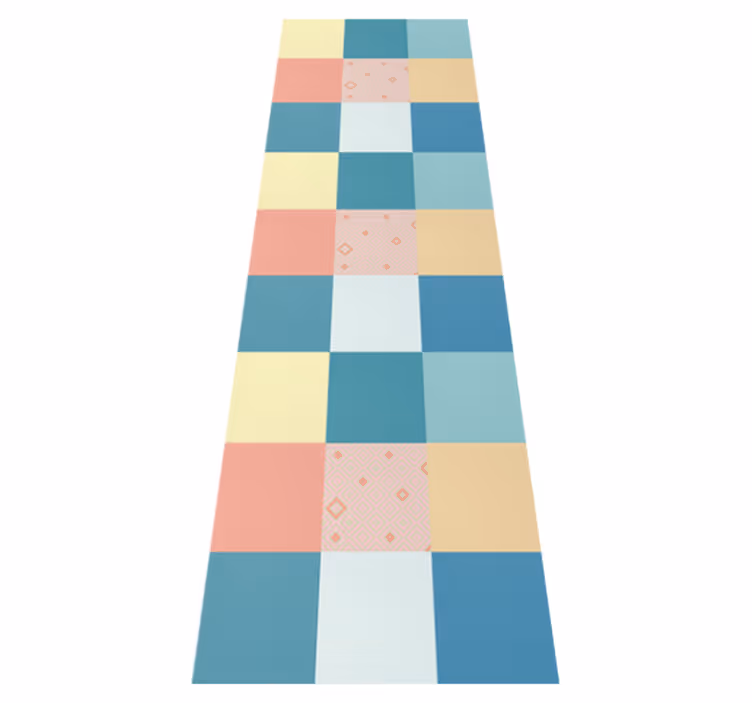 Tapis vinyles géométriques motif rétro coloré - TenStickers