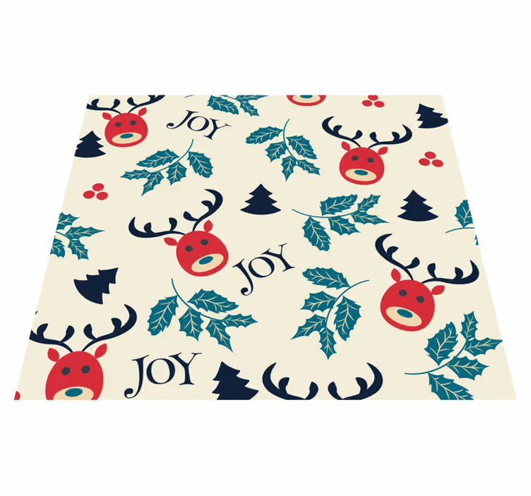 Tapis vinyle noël joie et renne - TenStickers