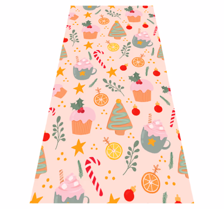 Tapis vinyle noël cannes en sucre et sapins - TenStickers