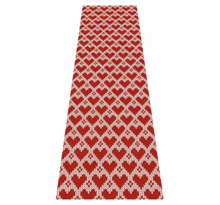 Tapis vinyle noël motif cœurs tricotés - TenStickers