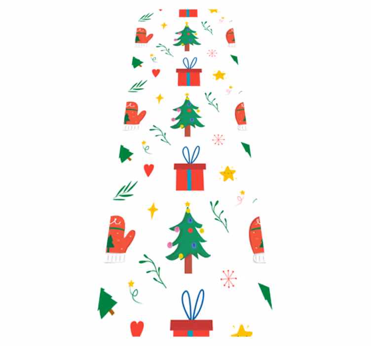 Tapis vinyle noël cadeaux colorés et gants - TenStickers