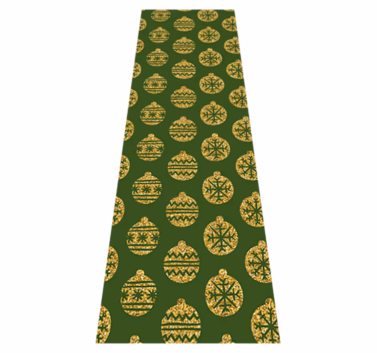 Tapis vinyle noël charms dorés sur fond vert - TenStickers