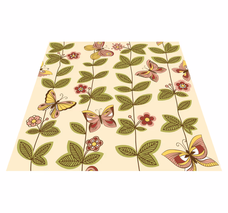Tapis vinyle chambre papillons - TenStickers