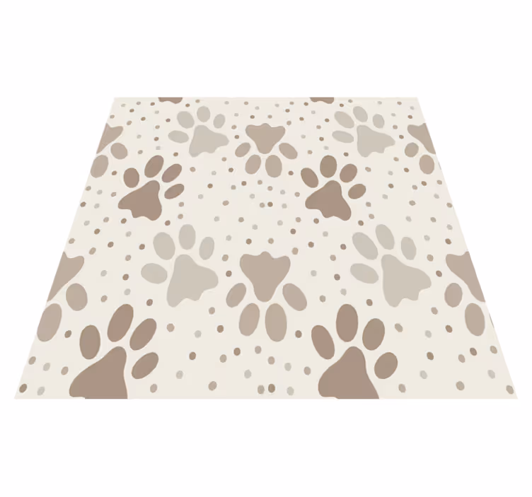 Tapis vinyle chambre empreintes de chien - TenStickers