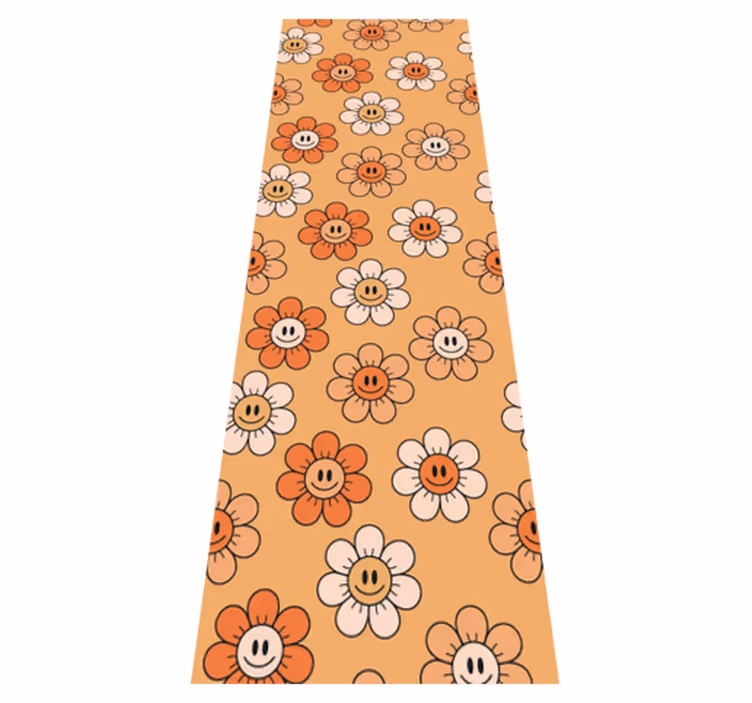 Tapis vinyle chambre visages souriants orange - TenStickers
