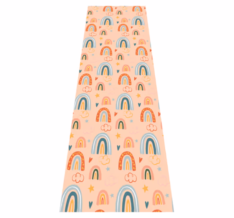 Tapis vinyle chambre motif enfant arc-en-ciel clair - TenStickers