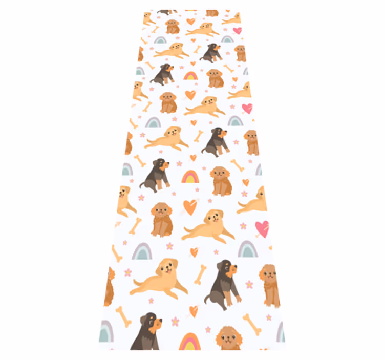 Tapis vinyle chambre motif chien mignon et arc-en-ciel - TenStickers