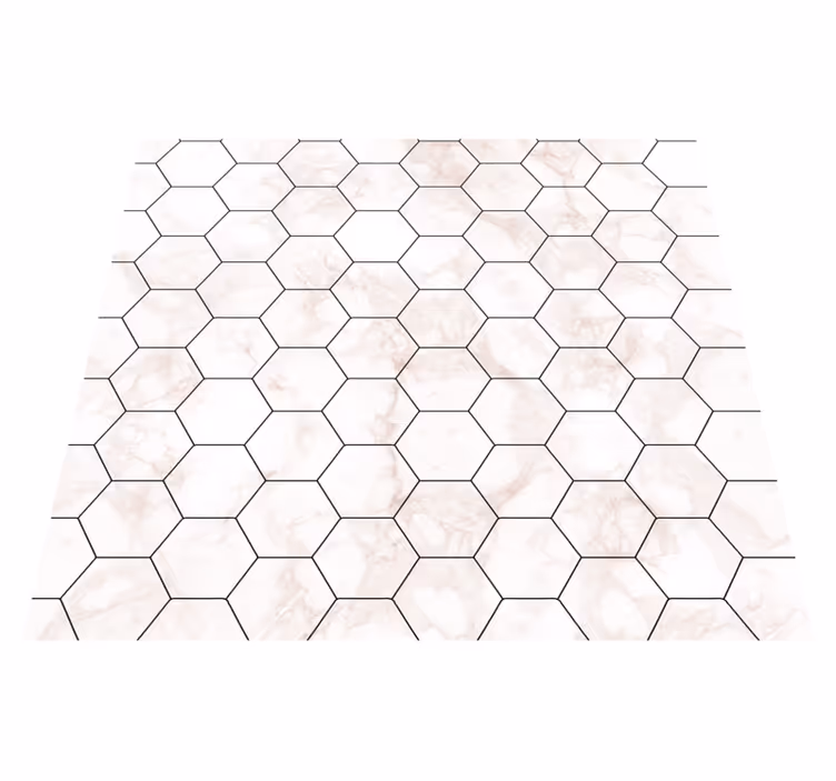 Tapis vinyle chambre carreaux hexagonaux marbrés - TenStickers