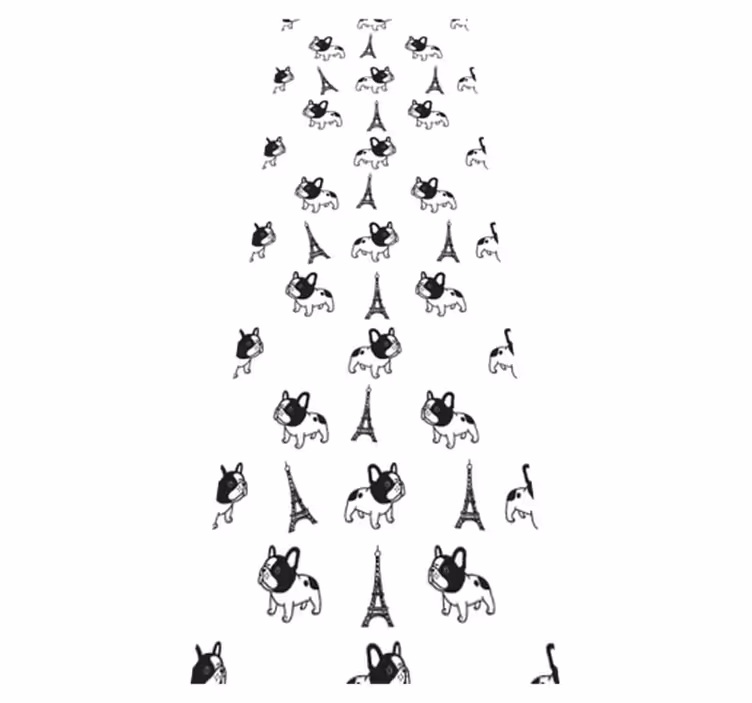 Tapis vinyle chambre bouledogue français à paris - TenStickers