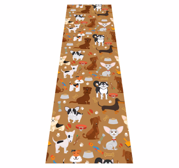 Tapis vinyle chambre motif de chiens mignons différents - TenStickers