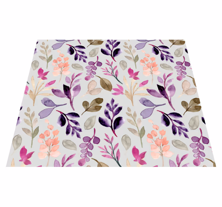 Tapis vinyle chambre couleurs douces florales - TenStickers
