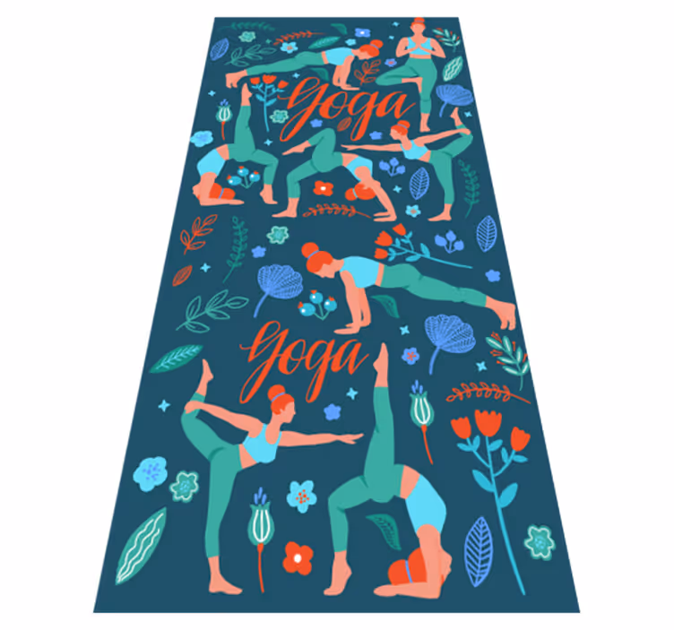 Tapis vinyle chambre femme en train de faire du yoga - TenStickers