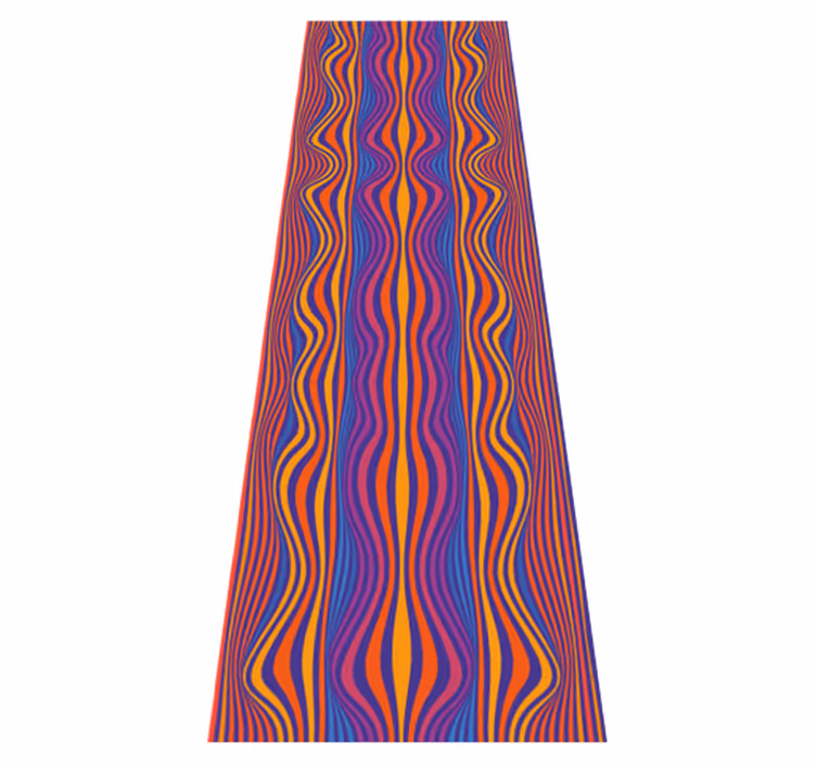 Tapis vinyle chambre lignes groovy psychédéliques - TenStickers