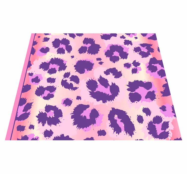 Tapis vinyle chambre fourrure léopard rose - TenStickers