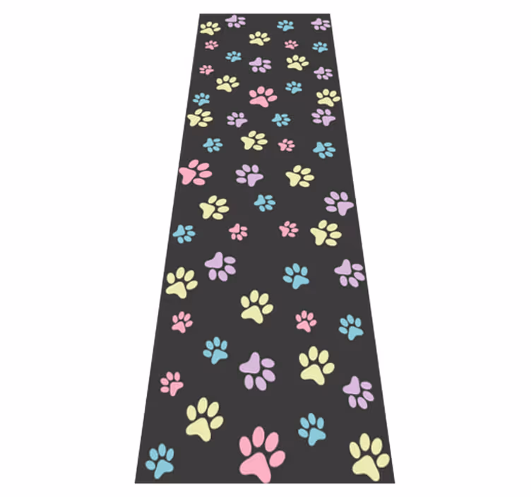 Tapis vinyle chambre pattes de chien colorées étonnantes - TenStickers