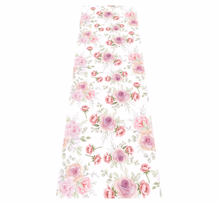 Tapis vinyle chambre motif sauvage et rose - TenStickers