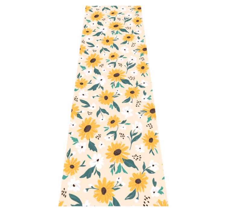 Tapis vinyle chambre fond beige tournesols - TenStickers